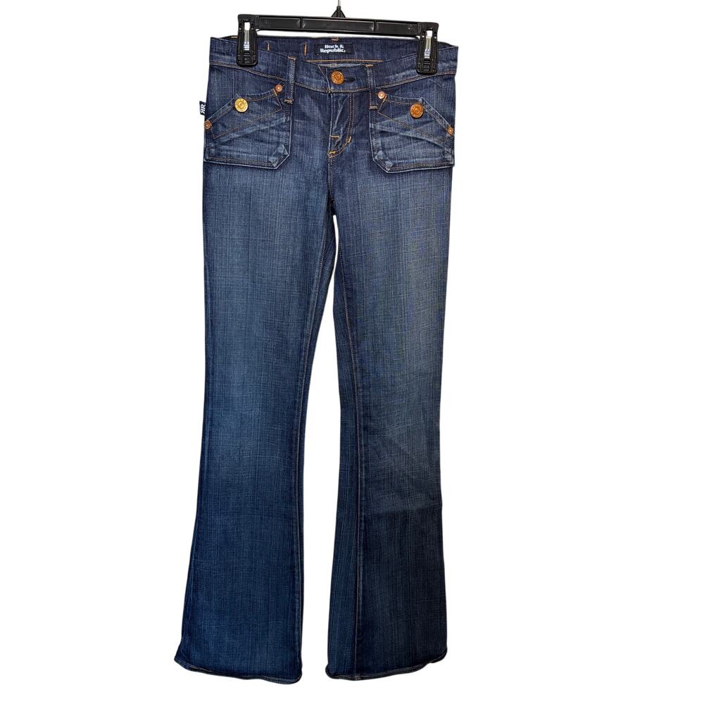 Vintage Y2K Rock & Republic Low Rise Flare Jeans Flap Pocket